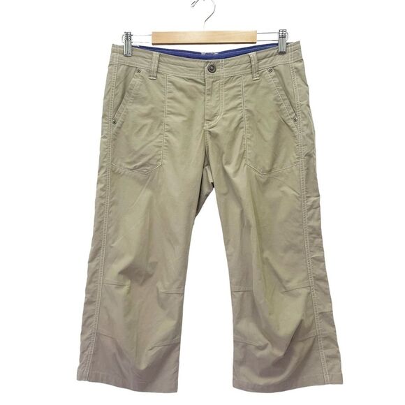 Kuhl Kendra Kapri Capri Pants Size 8 Beige Tan Cropped Hiking Pant Embroidered - Picture 2 of 13
